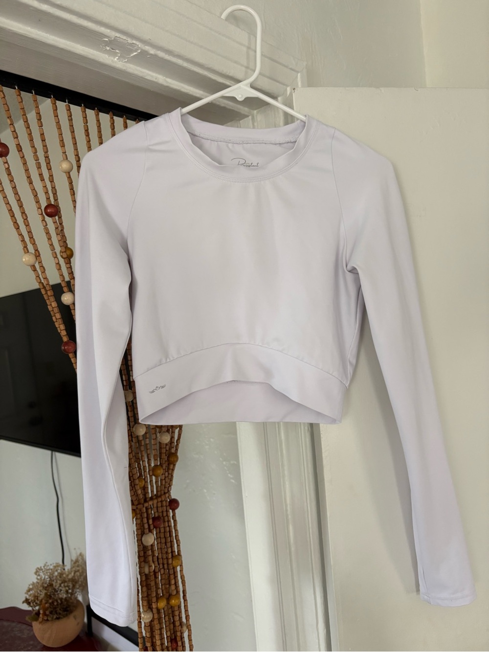 White Long Sleeve Cropped Activewear Top
